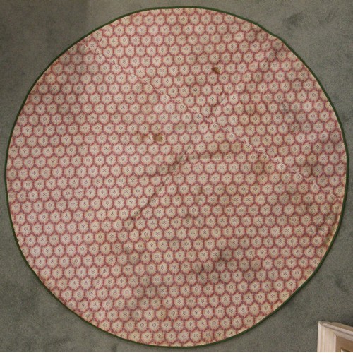 406 - A large batik panel, Turkish 19th century, designed as a five large floral sprays in claret, scarlet... 