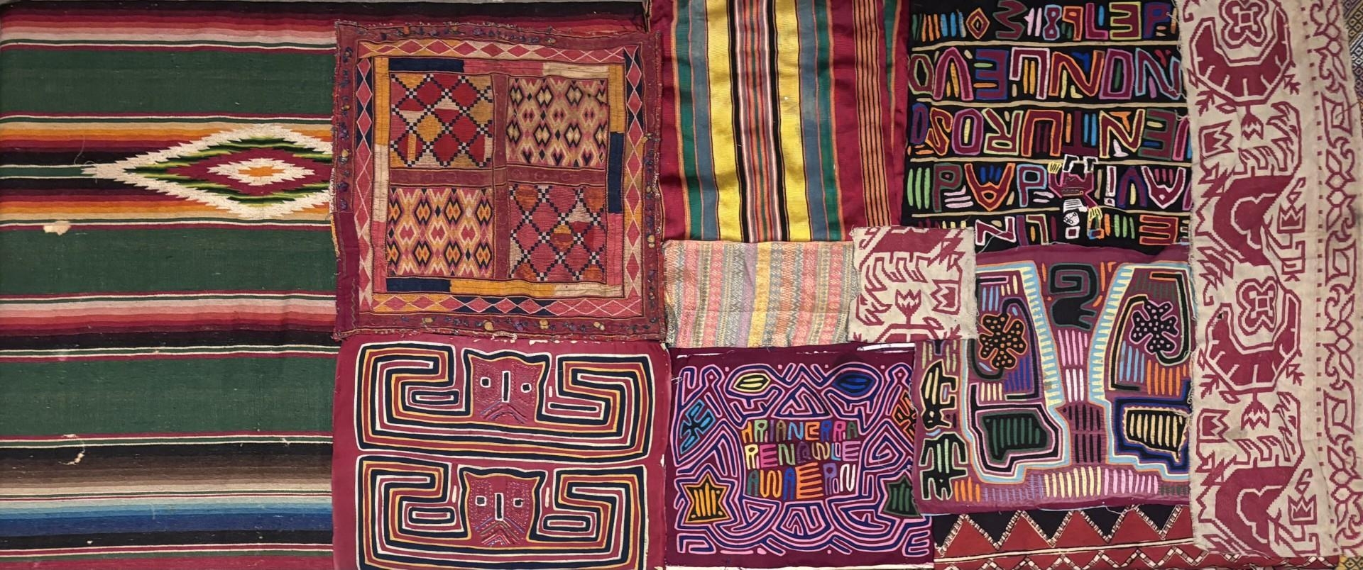 A selection of native American and tribal textiles, to include a Navajo ...