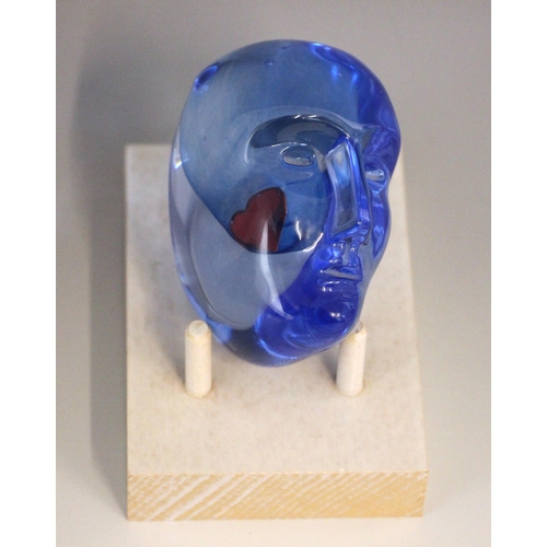 527 - A Bertil Vallien (Swedish, b. 1938) for Kosta Boda, a glass 'Brains Heart' sculpture from the 'Brain... 