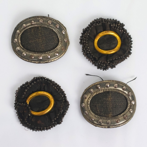 277 - A pair of Georgian cut steel buckles, of oval form with cut steel detail to the border, 5cm wide, wi... 