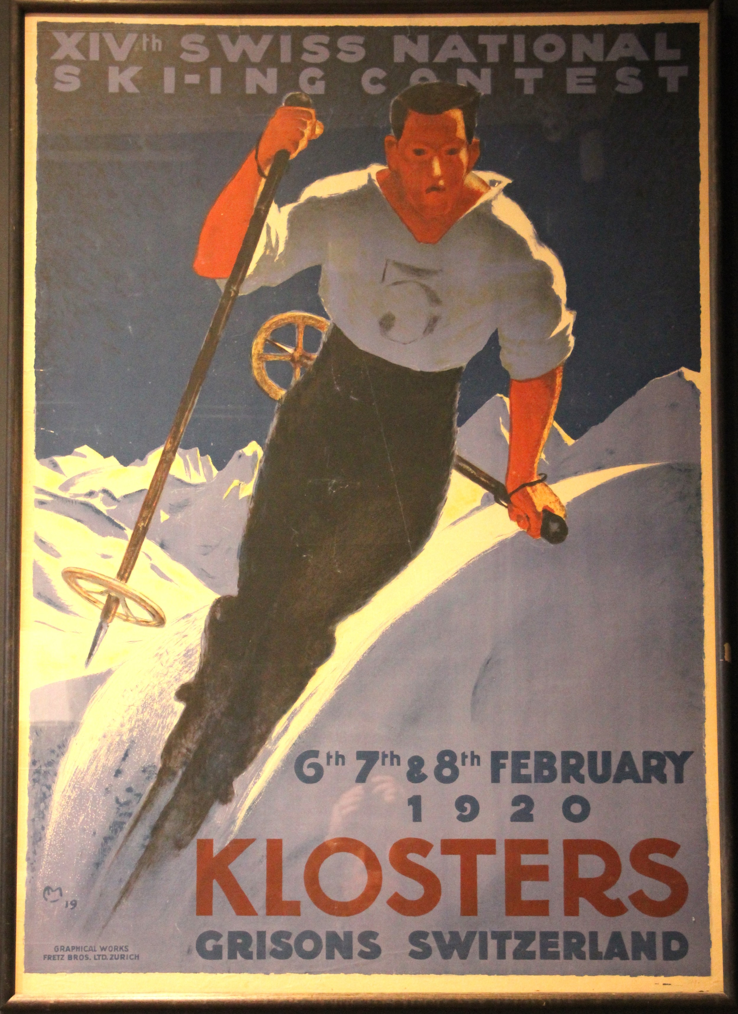 SKI / SKIING POSTER: After Carl Moos (German/Swiss, 1878-1959), 'XIVth ...