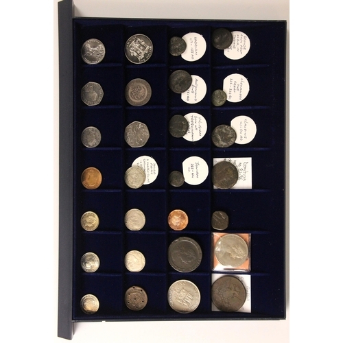 A collection of predominately Roman coins, to five trays, to include a ...