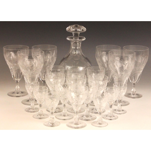 Six Stuart Crystal wine glasses of large proportions, each 22.5cm high ...