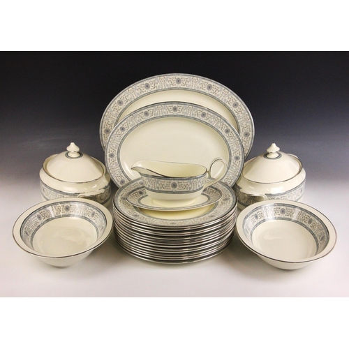 381 - A Minton part dinner service in the 'Sharnwood' pattern, comprising: fourteen soup plates, 20.5cm di... 