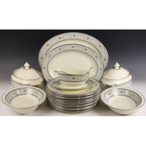 381 - A Minton part dinner service in the 'Sharnwood' pattern, comprising: fourteen soup plates, 20.5cm di... 