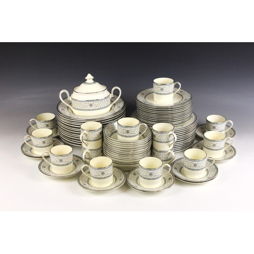 381 - A Minton part dinner service in the 'Sharnwood' pattern, comprising: fourteen soup plates, 20.5cm di... 