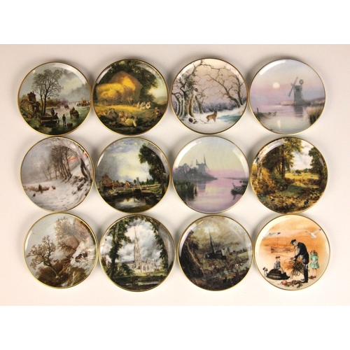 393 - A quantity of Coalport miniature cabinet pieces, to include the 'Twelve Days Of Christmas' cabinet p... 