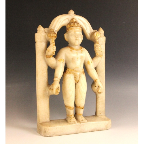 An Indian carved marble figure of Vishnu, Rajasthan, 19th century ...