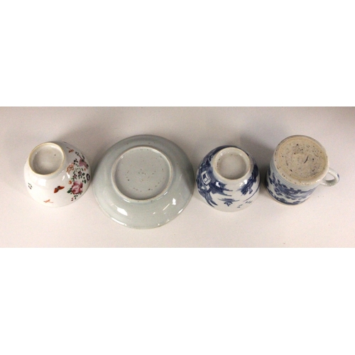 438 - An 18th century blue and white Delft vase, the high shouldered vase of octagonal baluster form exter... 