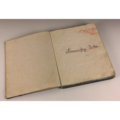 'HOUSEWIFERY NOTES', a late Victorian or early Edwardian handwritten ...