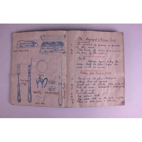 'HOUSEWIFERY NOTES', a late Victorian or early Edwardian handwritten ...