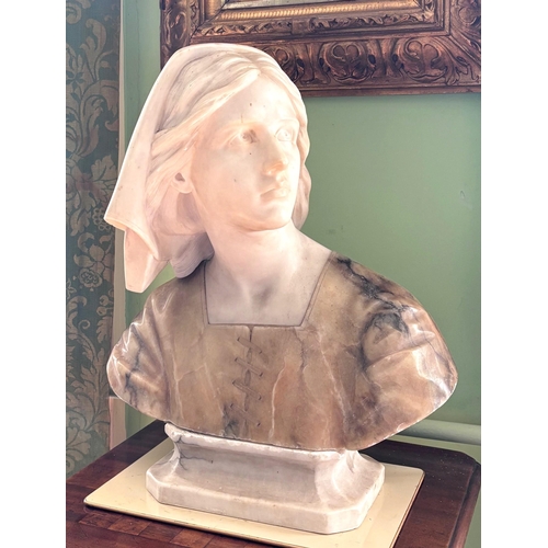 M*.様 Prof. Giuseppe E. Bessi Professor Giuseppe Bessi (1857-1922) A marble and alabaster bust