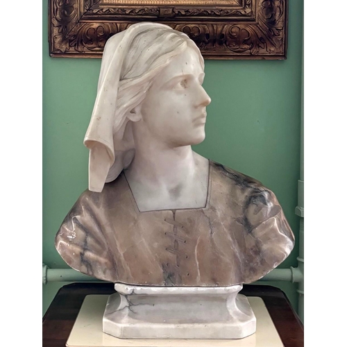 M*.様 Prof. Giuseppe E. Bessi Professor Giuseppe Bessi (1857-1922) A marble and alabaster bust