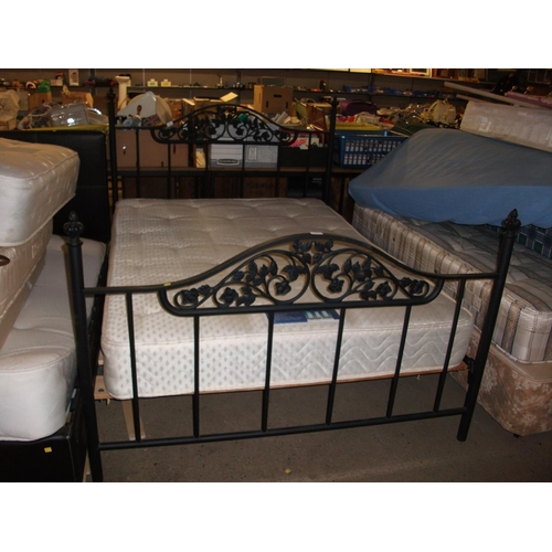 246 - WROUGHT IRON DOUBLE BED & MATTRESS