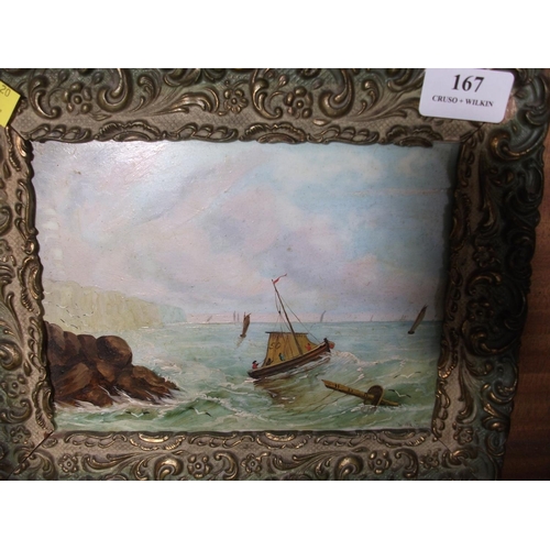 167 - 2 X FRAMED OIL ON PORCELAIN SIGNED W. WHITE 10.5'' X 8.5''