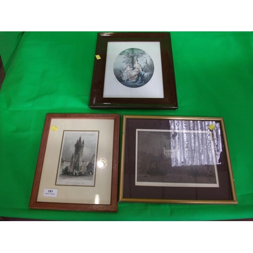 183 - THREE FRAMED PRINTS INC TOWER OF LONDON