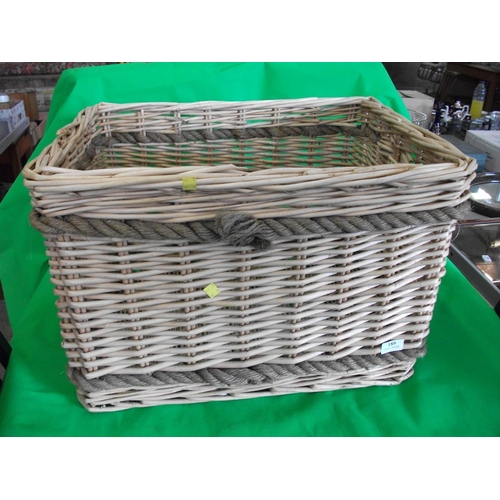 189 - LARGE SQUARE WICKER BASKET