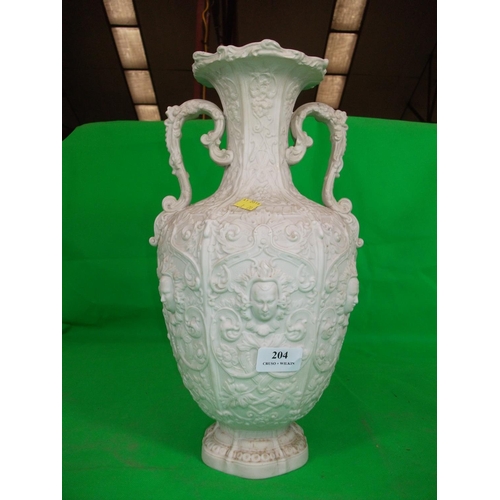 204 - LARGE TWO HANDLE VASE 39CM HIGH