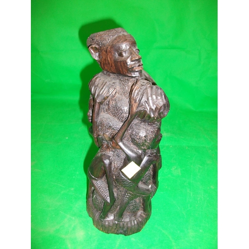 217 - EBONY ANCESTOR CARVING (KENYA) 27.5CM HIGH