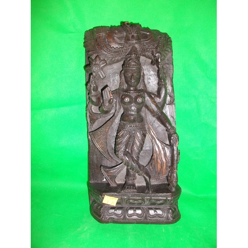 218 - CARVING OF HINDU GOD 28CM HIGH