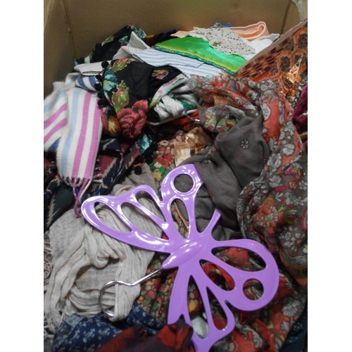 22 - BOX OF VARIOUS SCARFS