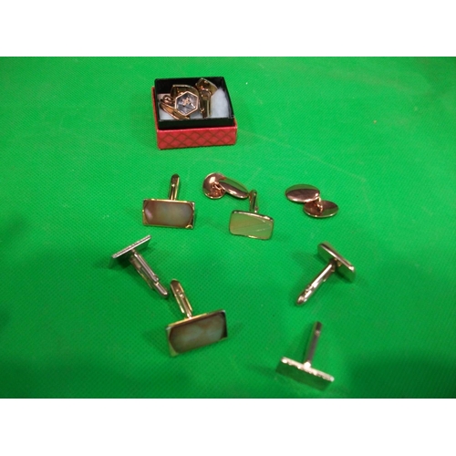 282 - 9ct GOLD CUFF LINKS & OTHERS