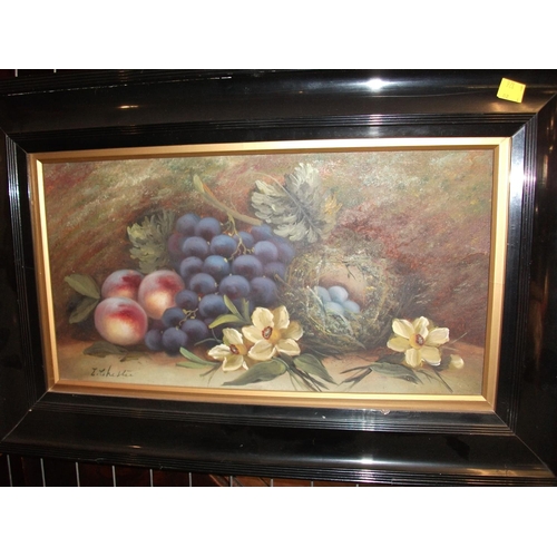 132 - 2 X FRAMED PAINTINGS STILL LIFE SIGNED 23'' X 15''