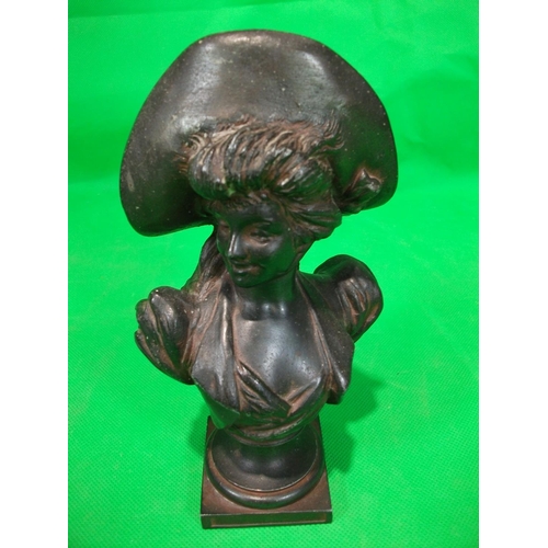 335 - SMALL SPELTER BUST ANTIQUES