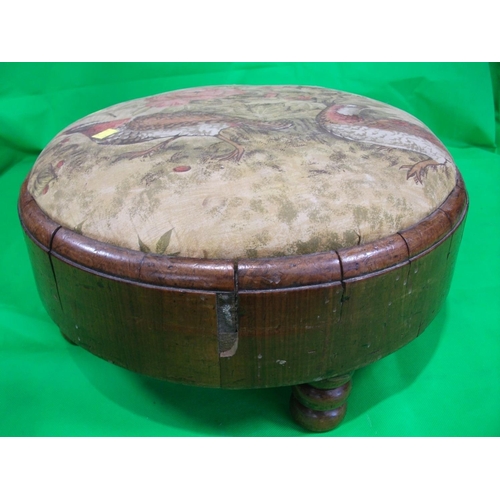 340 - ANTIQUE CIRCULAR FOOT STOOL DIA 16''