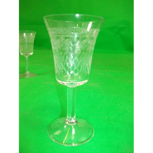 212 - SET OF SIX EDWARDIAN SHERRY GLASSES