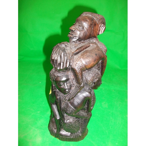 217 - EBONY ANCESTOR CARVING (KENYA) 27.5CM HIGH