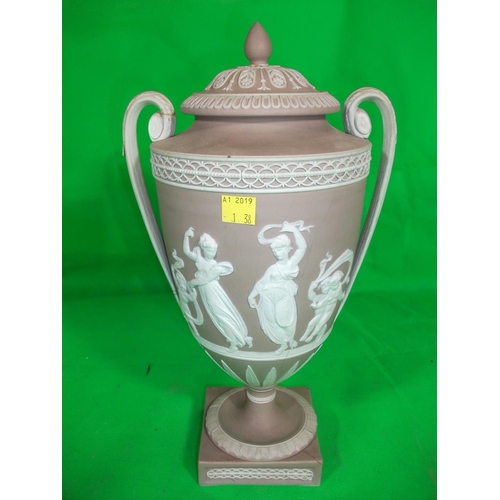 221 - WEDGEWOOD LIDDED URN 33CM HIGH AF