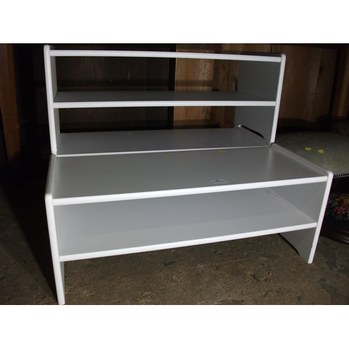 59 - 3 X WHITE SHOE RACKS (EACH) 11''H X 27.5''L X 11''D