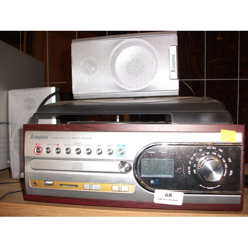 68 - STEEPLETONE CD & RADIO WITH SPEAKERS - WARRANTED UNTIL 12 NOON TUES FOLLOWING THE ABOVE SALE