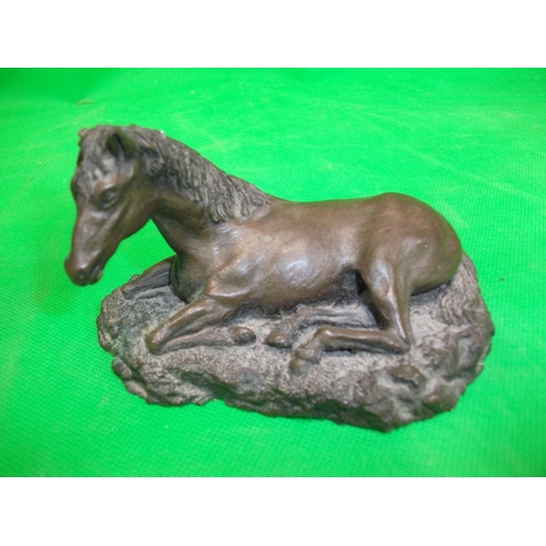 316 - 3 X METAL HORSE ORNAMENTS