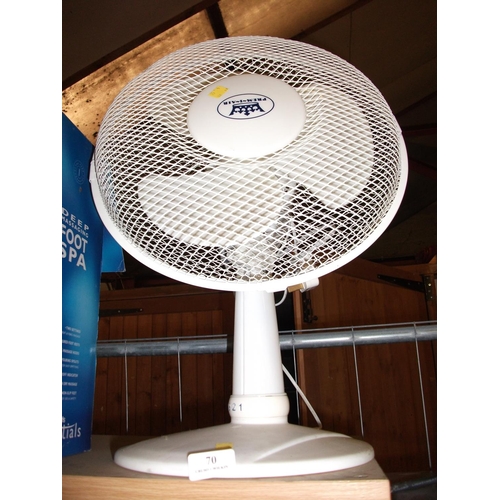 70 - DESK FAN - WARRANTED UNTIL 12 NOON TUES FOLLOWING THE ABOVE SALE