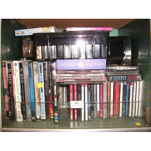 83 - QTY OF VARIOUS CD'S, DVD'S & TAPES