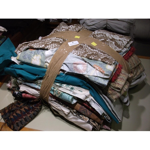 9 - BUNDLE OF VARIOUS CURTAINS & MATERIAL