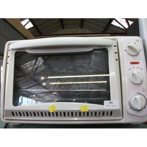 99 - SMALL MINI OVEN - WARRANTED UNTIL 12 NOON TUES FOLLOWING THE ABOVE SALE