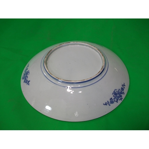 376 - BLUE AND WHITE CHINESE PLATE 31CM DIAMETER