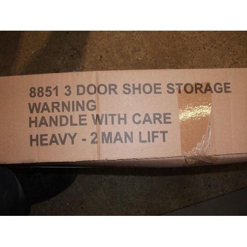 76 - 3 DOOR SHOE STORAGE UNIT