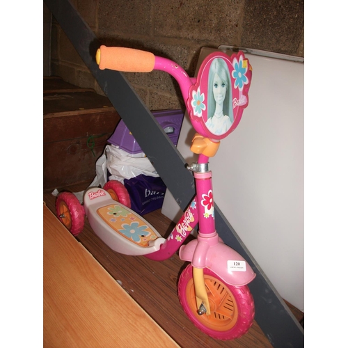 120 - CHILDS BARBIE SCOOTER
