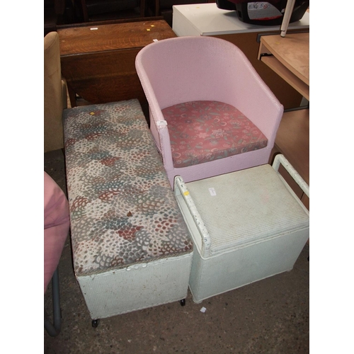 181 - OTTOMAN/WICKERWARE/BEDROOM ITEMS ETC