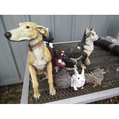 1 - 6 ANIMAL GARDEN ORNAMENTS