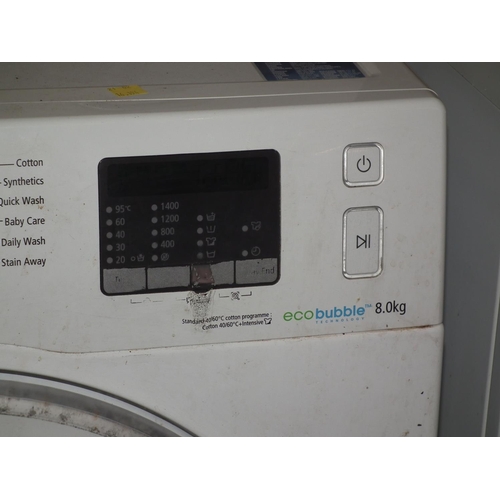 107 - SAMSUNG ECO BUBBLE 8KG WASHING MACHINE - WARRANTED UNTIL NOON TUES FOLLOWING THE ABOVE SALE