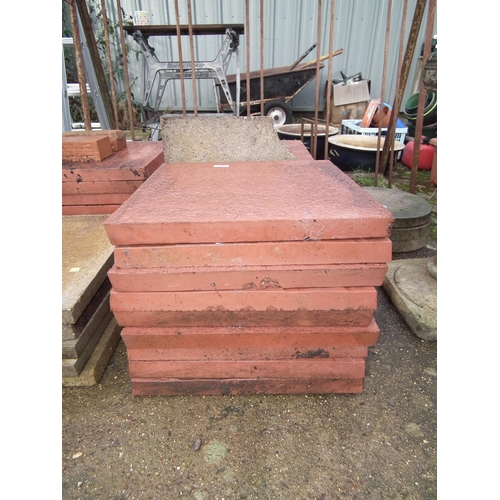 13 - 30 X 18'' SQUARE SLABS - 21 RED/9 GREY & 1 A/F