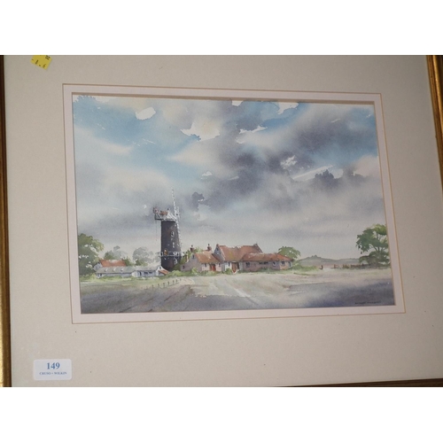 149 - WATERCOLOUR BIRCHAM WINDMILL BY ANDREW FREEBRAY