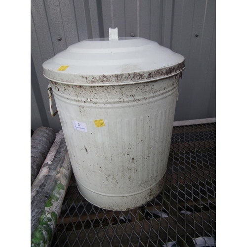 3 - SMALL MODERN METAL BIN AND CONTENTS