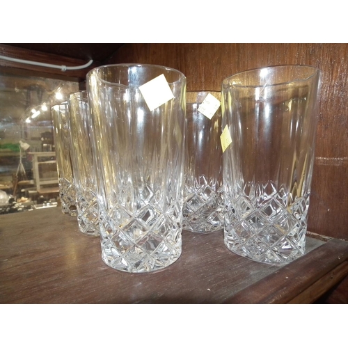 430 - 7 LARGE CUT GLASS GLASSES