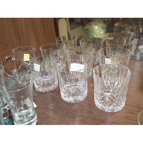 431 - SET OF 6 WHISKEY GLASSES/3 GLASSES/WATER JUG